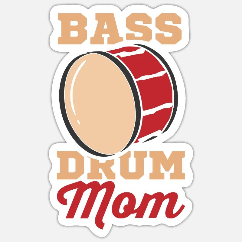 Mère batteuse basse - Sticker taille S (10 x 10 cm) - blanc mat