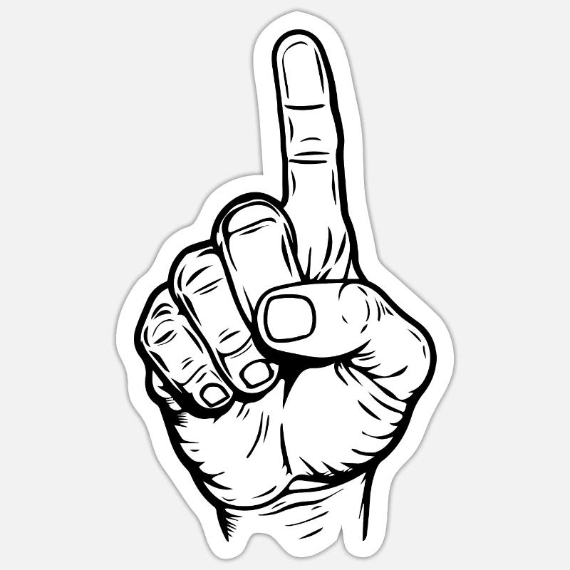 Forefinger - Sticker size S (10 x 10 cm) - white matte
