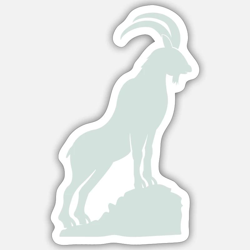 Capricorne 01 - Sticker taille S (10 x 10 cm) - blanc mat