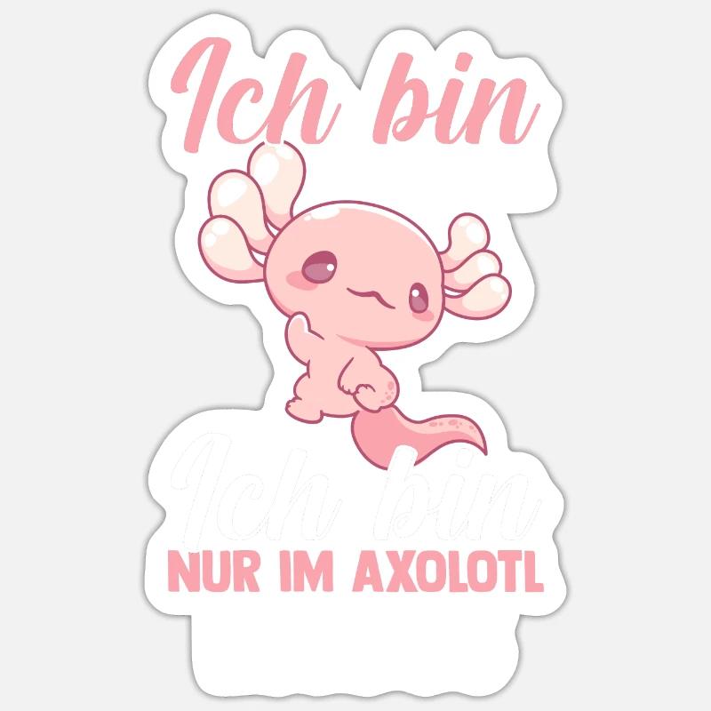 Axolotl - Sticker taille S (10 x 10 cm) - blanc mat