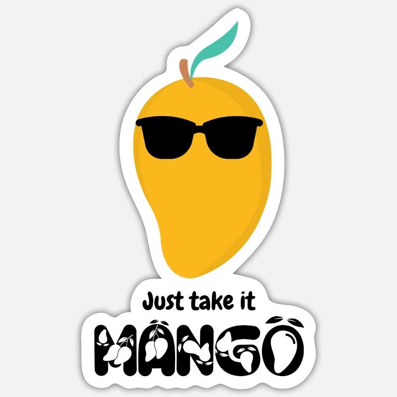 Just take it Mango - Black Edition - Sticker Größe S (10 x 10 cm) - Mattweiß