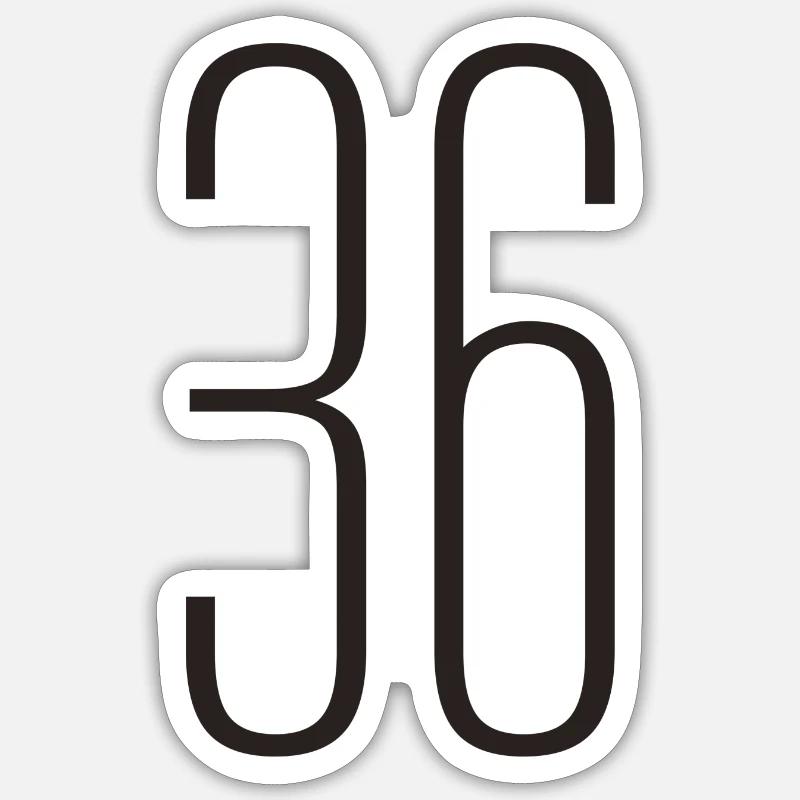 36 - Sticker Größe S (10 x 10 cm) - Mattweiß