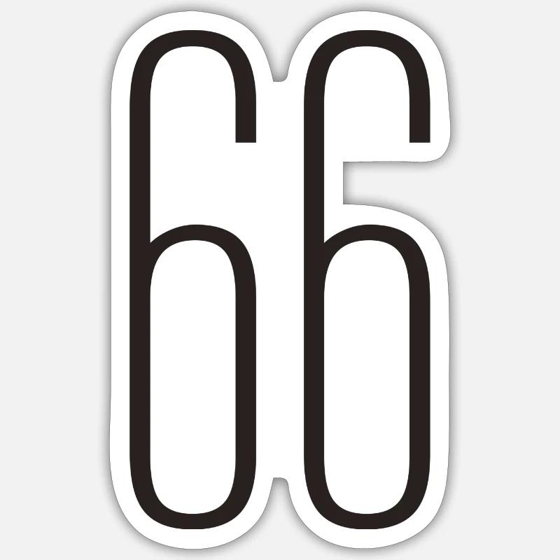 66 - Sticker Größe S (10 x 10 cm) - Mattweiß