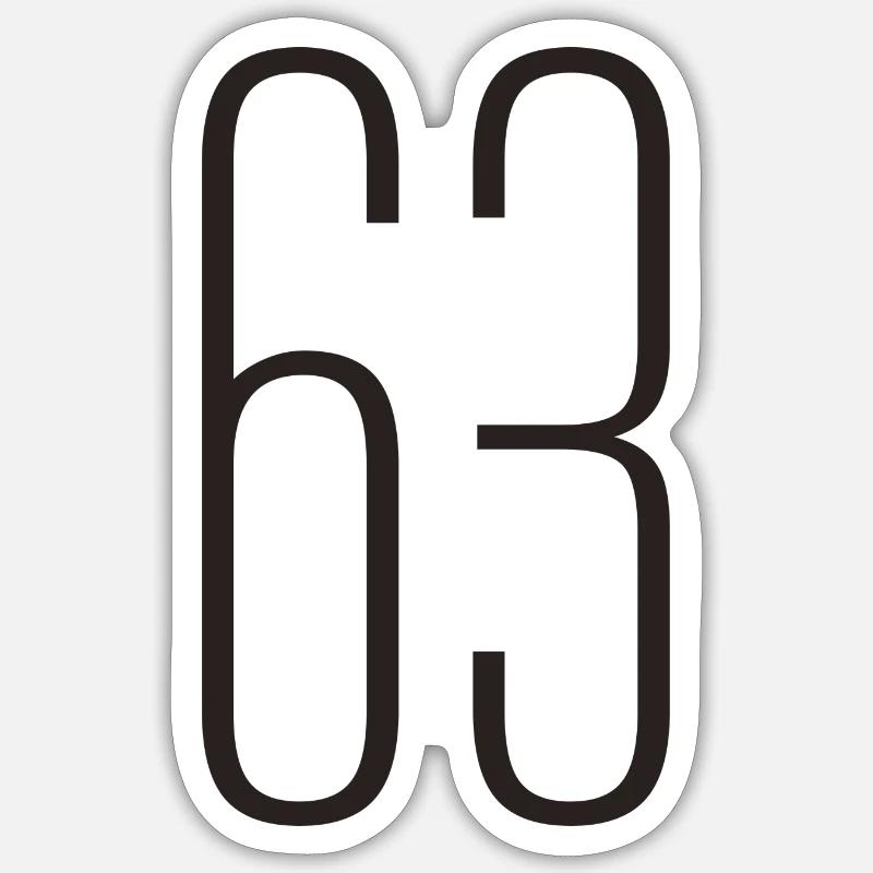 63 - Sticker Größe S (10 x 10 cm) - Mattweiß