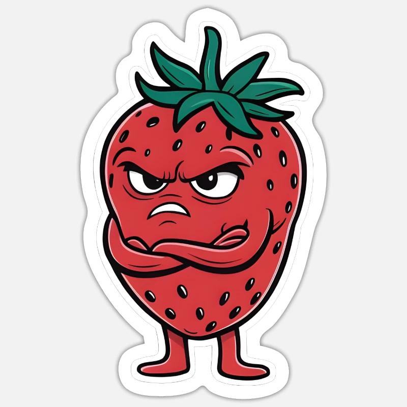 Erdbeere - Sticker Größe S (10 x 10 cm) - Mattweiß