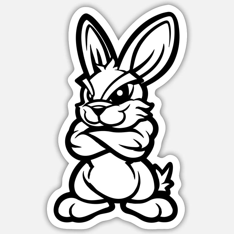 Hase Rabbit Comic Sticker Größe S (10 x 10 cm)