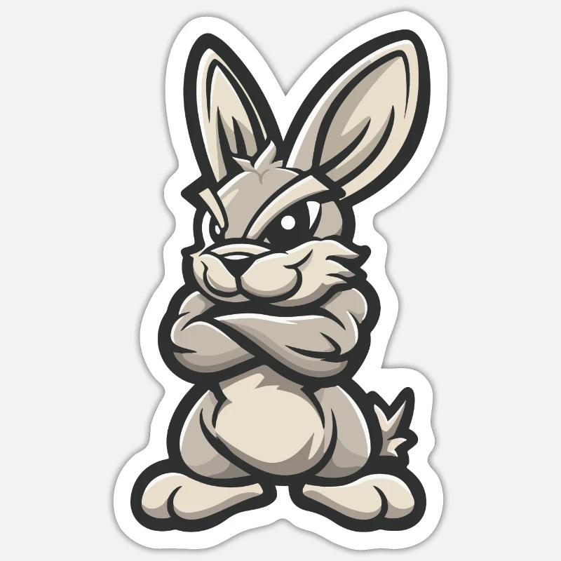Hase Rabbit Comic Sticker Größe S (10 x 10 cm)