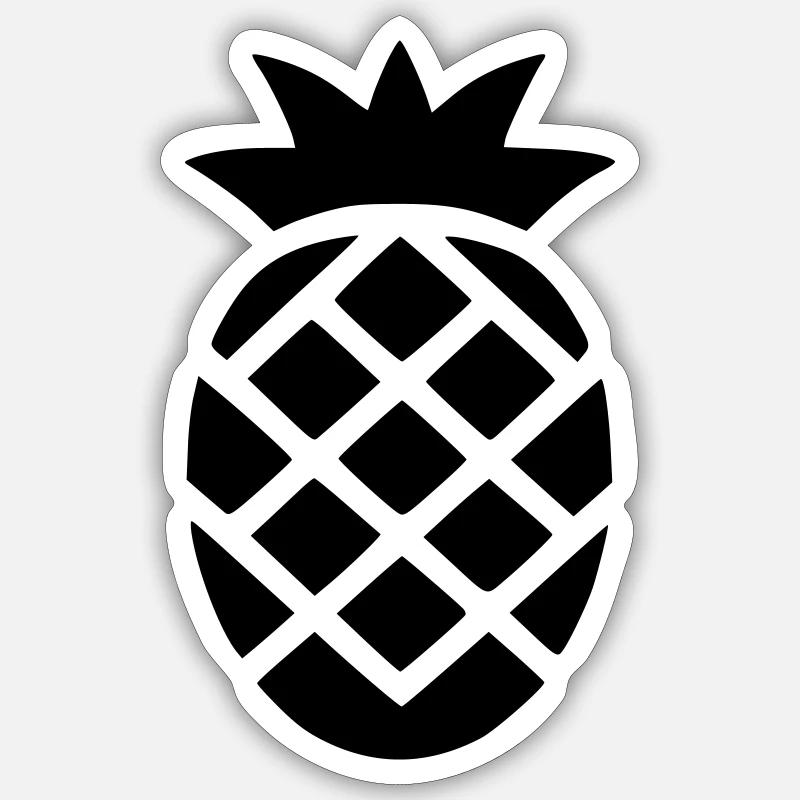 Ananas - Sticker taille S (10 x 10 cm) - blanc mat