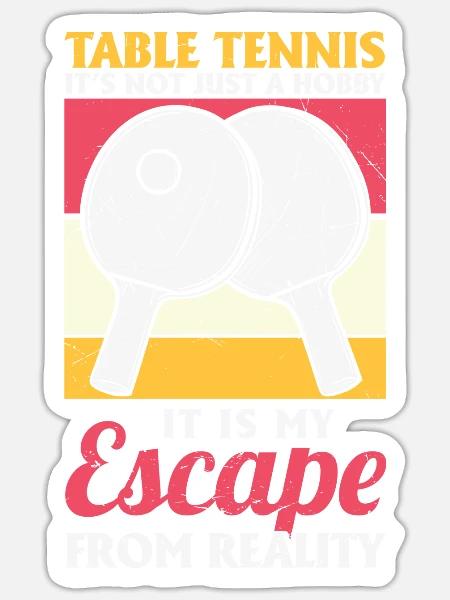 Tischtennis, Tischtennis, Tischtennis - Sticker Größe S (10 x 10 cm) - Mattweiß