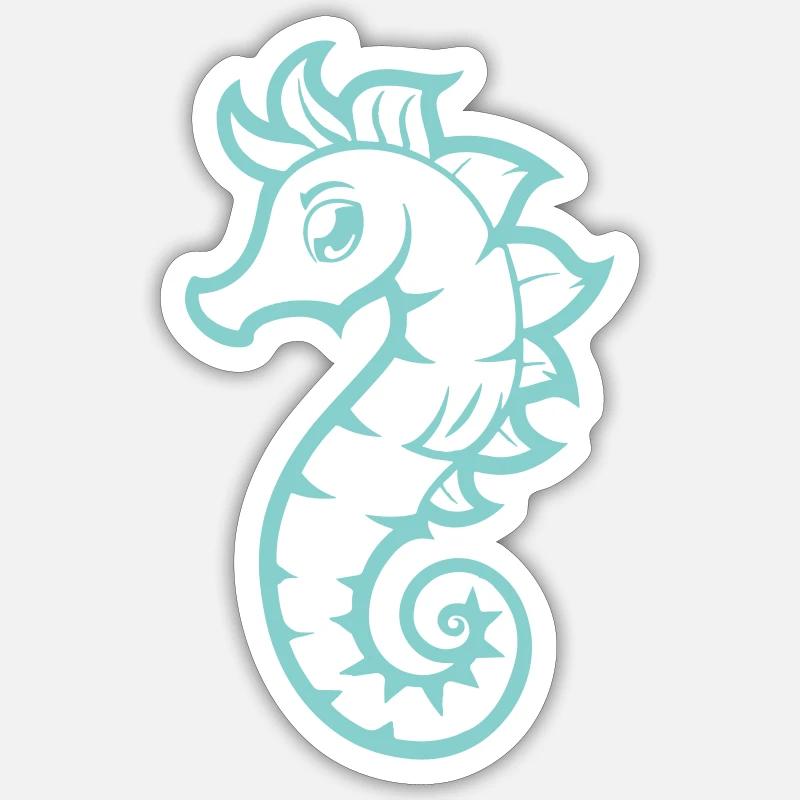 seepferd seepferdchen - Sticker Größe S (10 x 10 cm) - Mattweiß