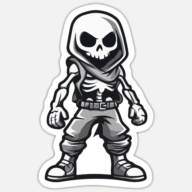 Skeleton Halloween Comic - Sticker size S (10 x 10 cm) - white matte