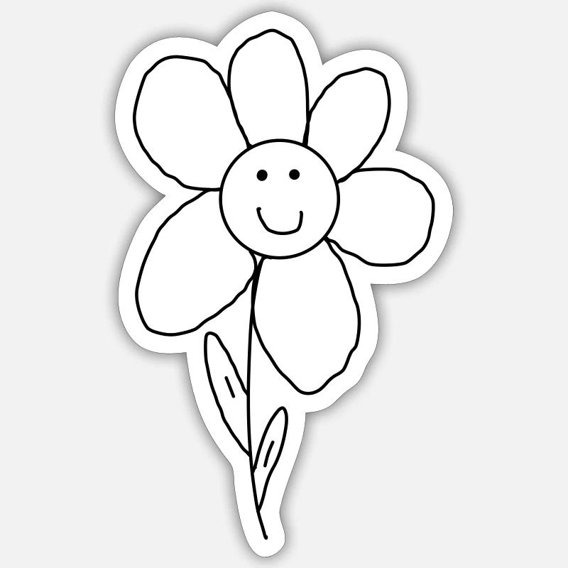 Blumengesicht Sticker Größe S (10 x 10 cm)