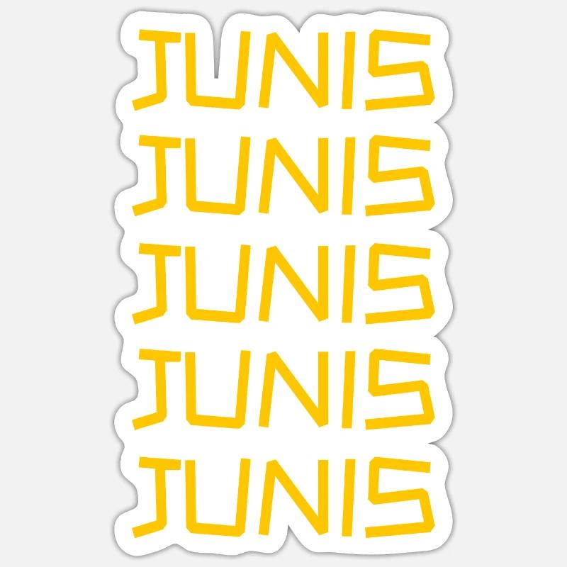 Prénom Junis - Sticker taille S (10 x 10 cm) - blanc mat