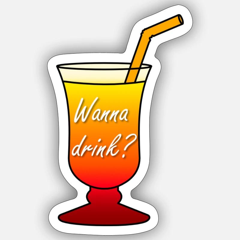 drink - Sticker size S (10 x 10 cm) - white matte