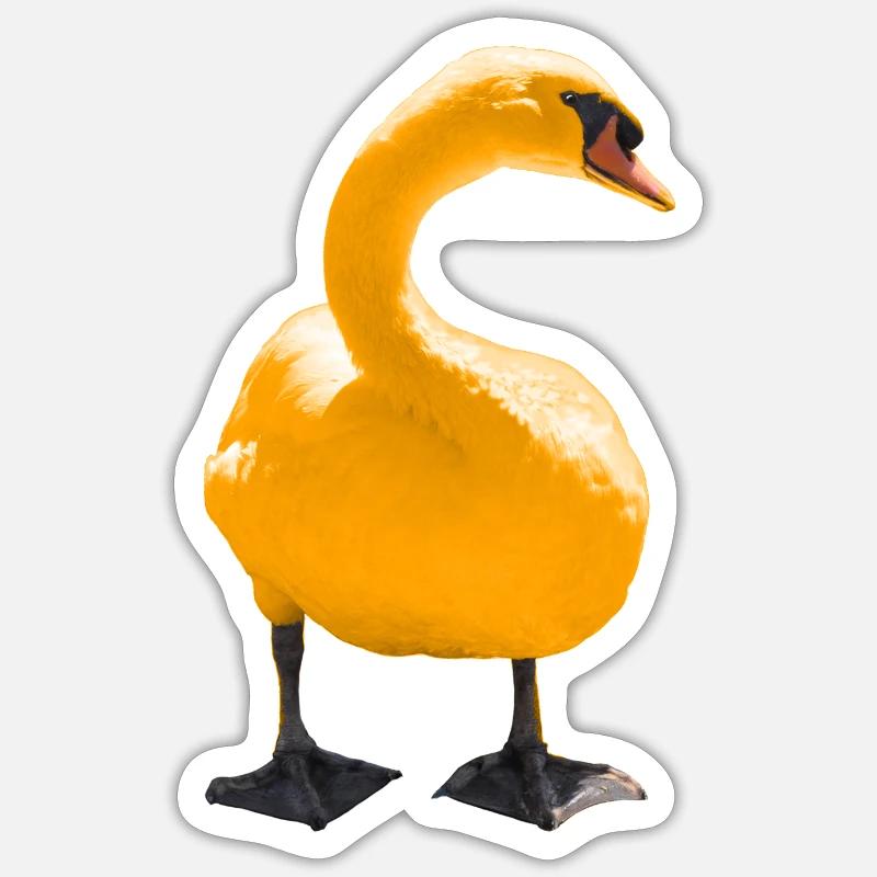Impression d’art cygne élégant - Sticker taille S (10 x 10 cm) - blanc mat