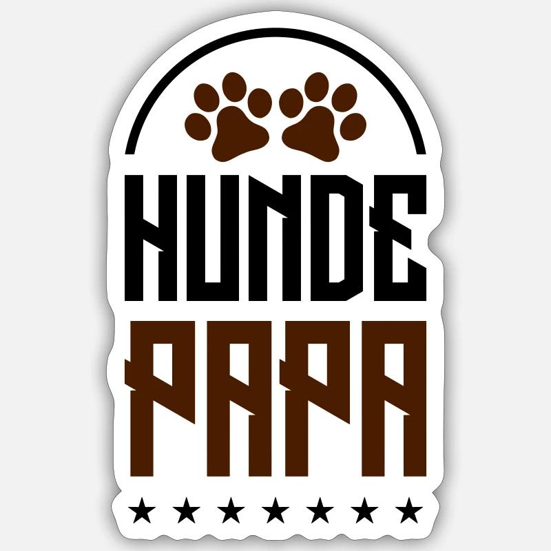 Chiens papa - Sticker taille S (10 x 10 cm) - blanc mat