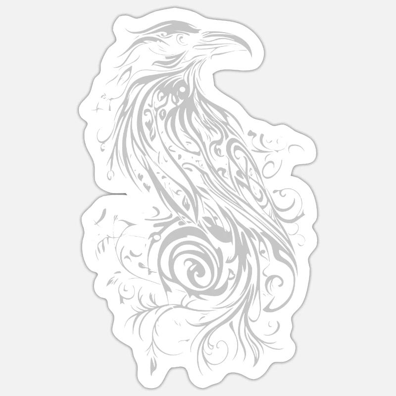 Corbeau Goth - Sticker taille S (10 x 10 cm) - blanc mat