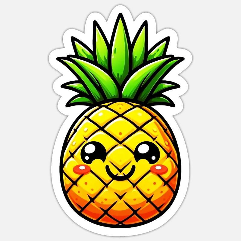 Pineapple - Sticker size S (10 x 10 cm) - white matte