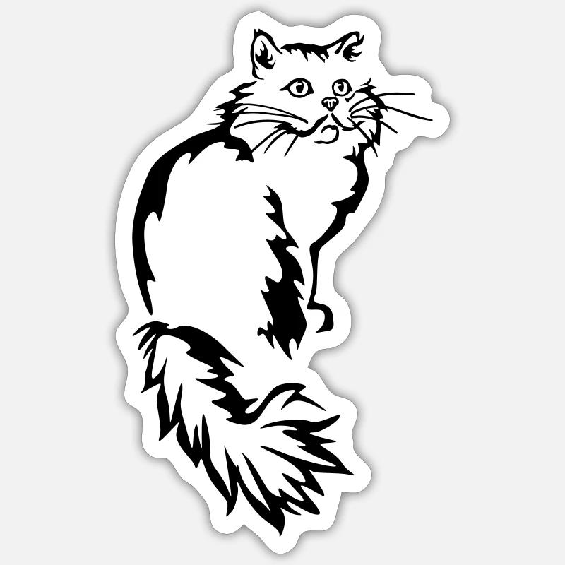 Persan - Chat persan - Sticker taille S (10 x 10 cm) - blanc mat