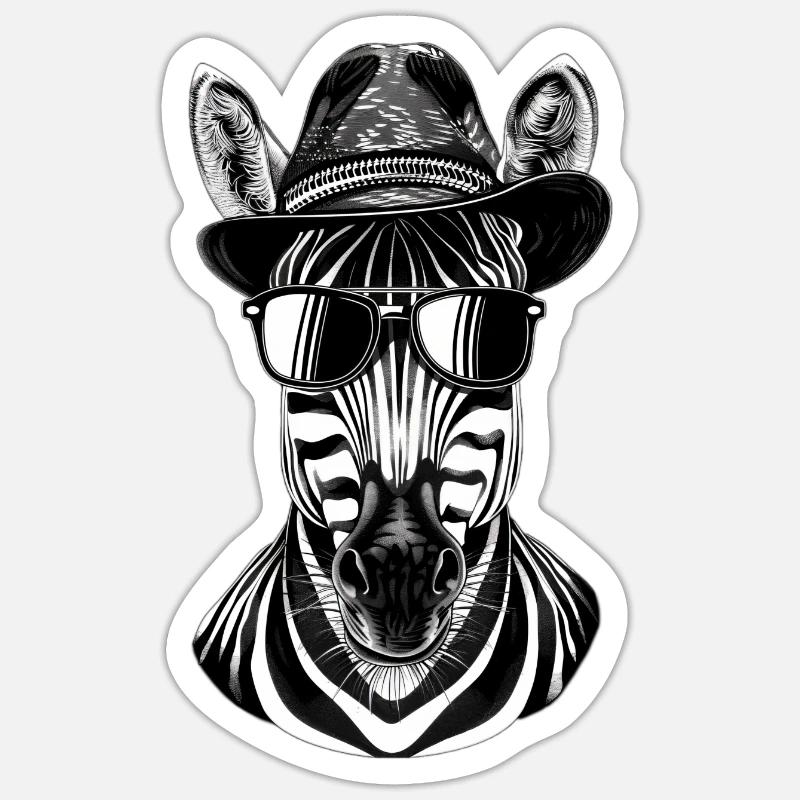Zebra - Sticker size S (10 x 10 cm) - white matte