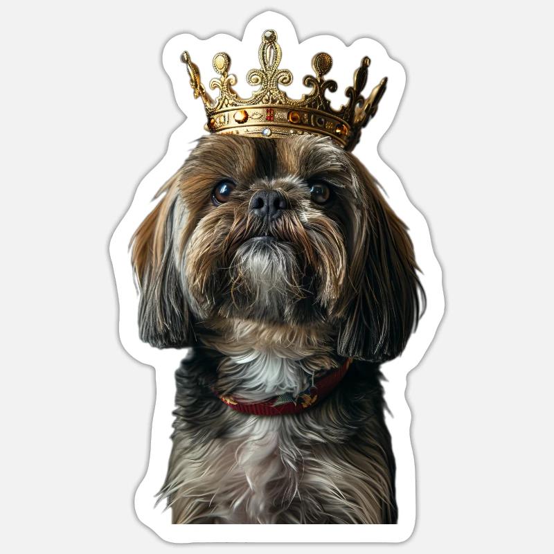 Lhassa Apso - Sticker taille S (10 x 10 cm) - blanc mat