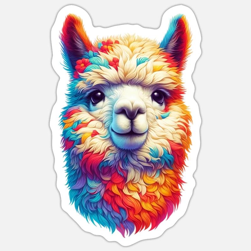 Alpaca - Sticker size S (10 x 10 cm) - white matte
