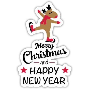 Lustige Weihnachten - Sticker Größe S (10 x 10 cm) - Mattweiß - Vorne