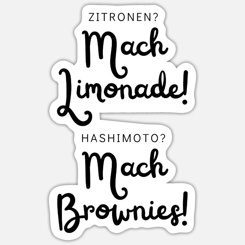 Brownies Hashimoto - Sticker taille S (10 x 10 cm) - blanc mat