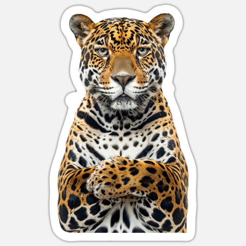 Jaguar - Sticker taille S (10 x 10 cm) - blanc mat