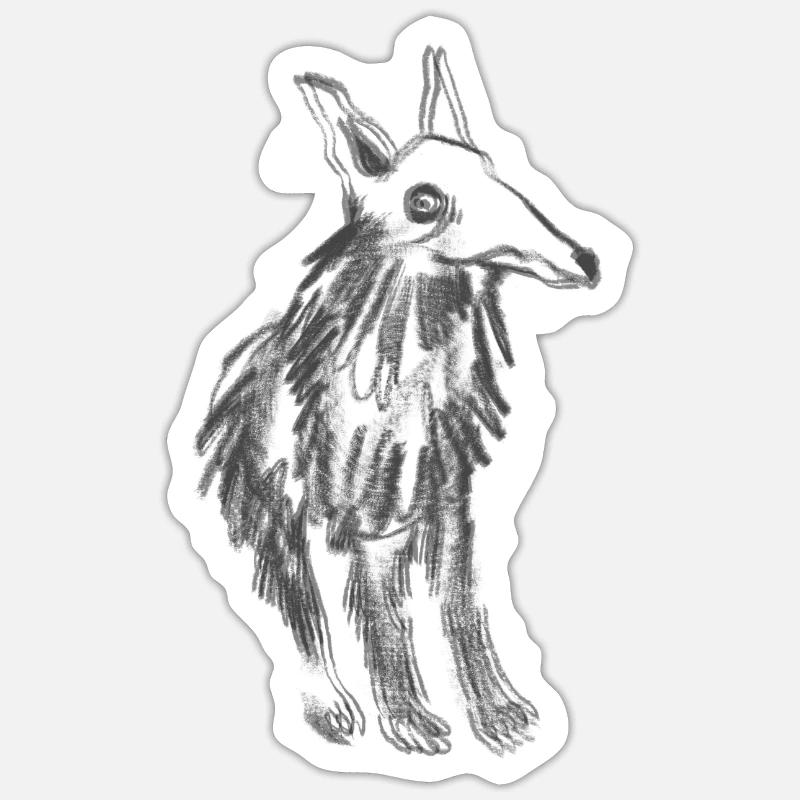 Wolf illustration design - Sticker Größe S (10 x 10 cm) - Mattweiß