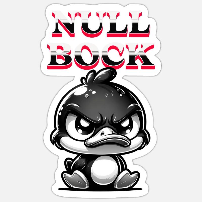 NULL BOCK - Sticker Größe S (10 x 10 cm) - Mattweiß