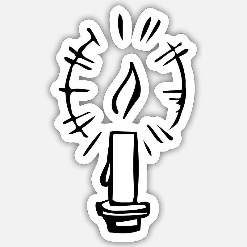 Kerze - Sticker Größe S (10 x 10 cm) - Mattweiß
