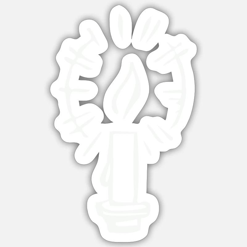Kerze - Sticker Größe S (10 x 10 cm) - Mattweiß