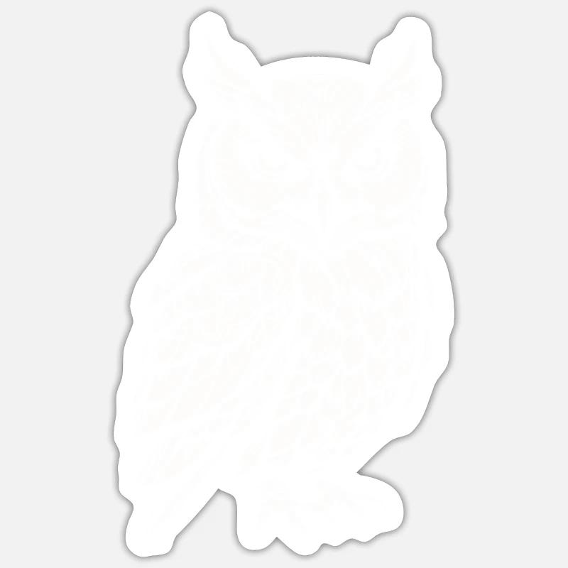 Eule - Sticker Größe S (10 x 10 cm) - Mattweiß