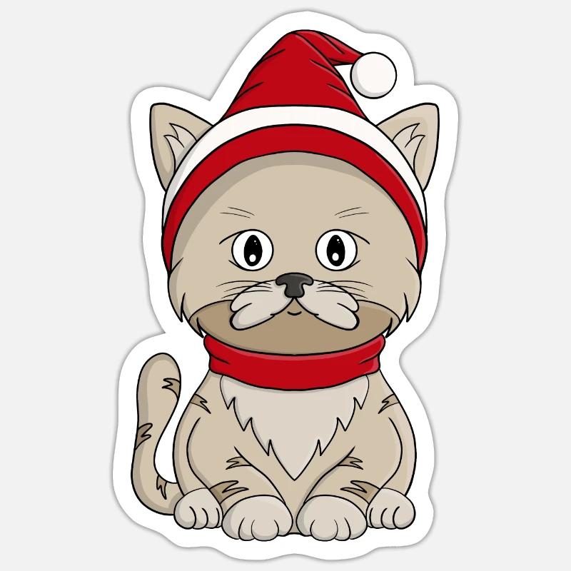 Winter Kitty - Sticker size S (10 x 10 cm) - white matte