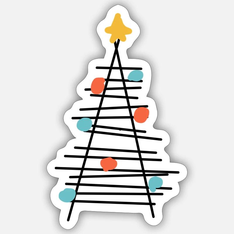 Farbenpunkt Baum Minimalismus Sticker Größe S (10 x 10 cm)