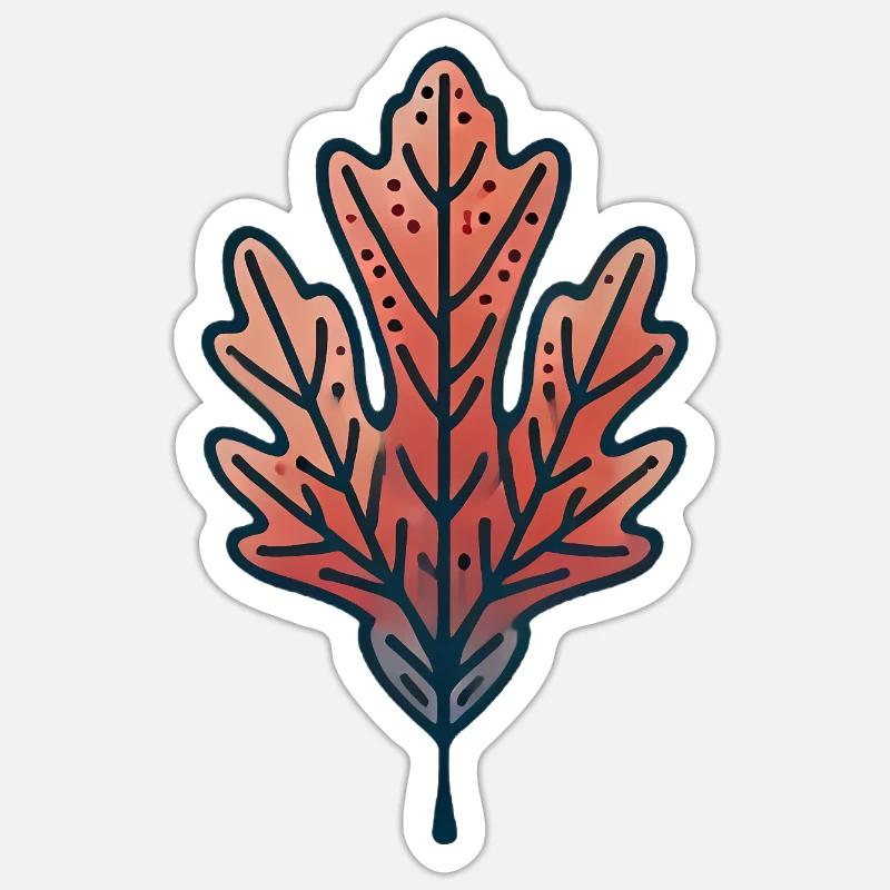 Rustic Autumn Leaf Illustration Sticker size S (10 x 10 cm)