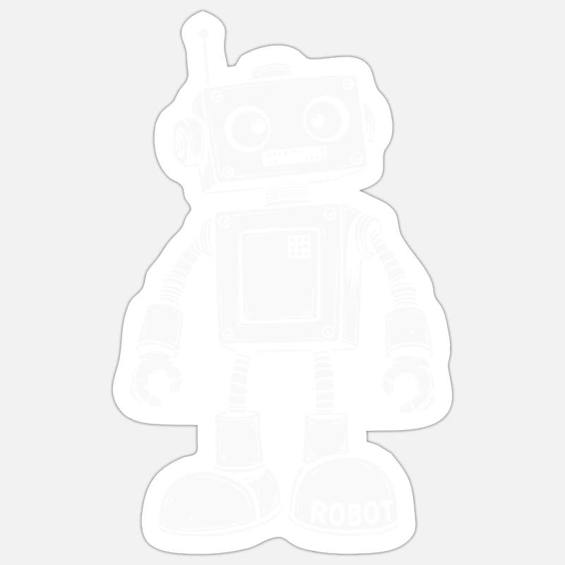 Robot - Sticker Größe S (10 x 10 cm) - Mattweiß