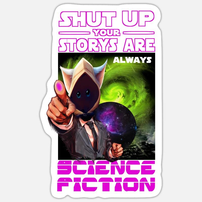 sci fi - Sticker Größe S (10 x 10 cm) - Mattweiß