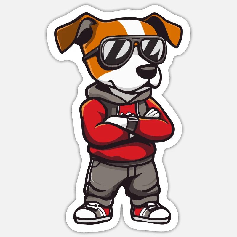 Jack Russel Terrier - Sticker taille S (10 x 10 cm) - blanc mat