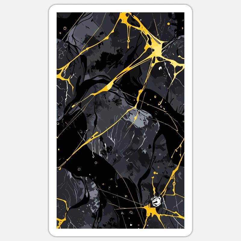 Marmor Marmor Granit schwarz und golden oder GF Sticker Größe S (10 x 10 cm)