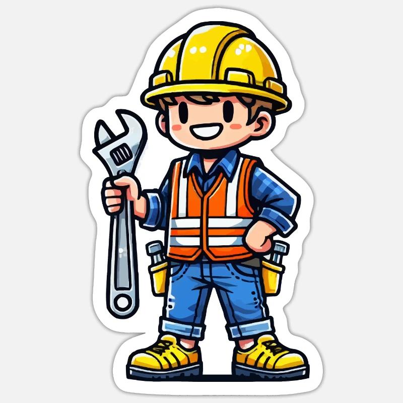 Construction worker Sticker size S (10 x 10 cm)