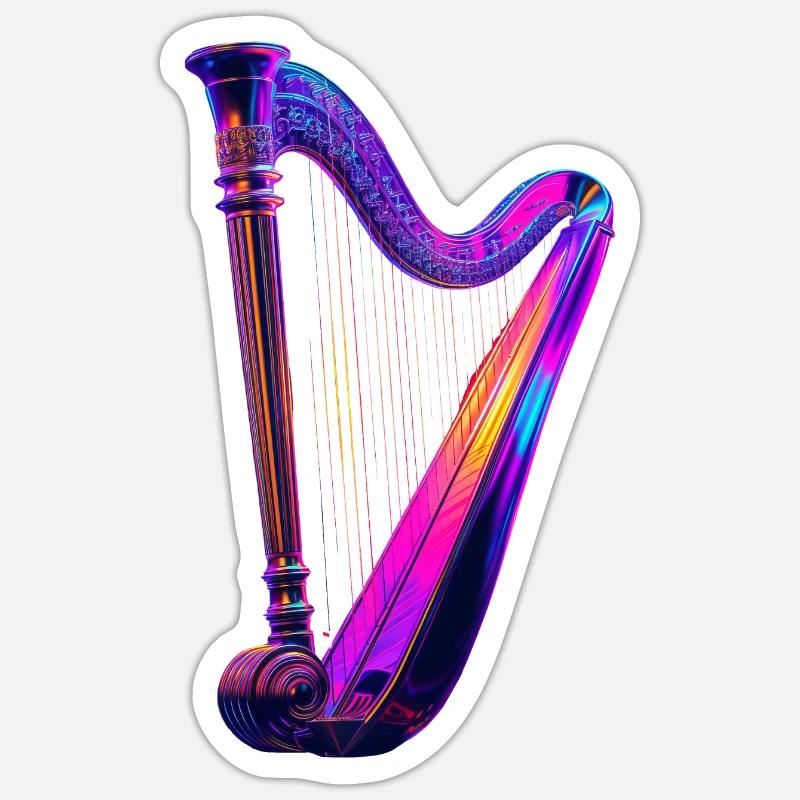 Harpe - Sticker taille S (10 x 10 cm) - blanc mat