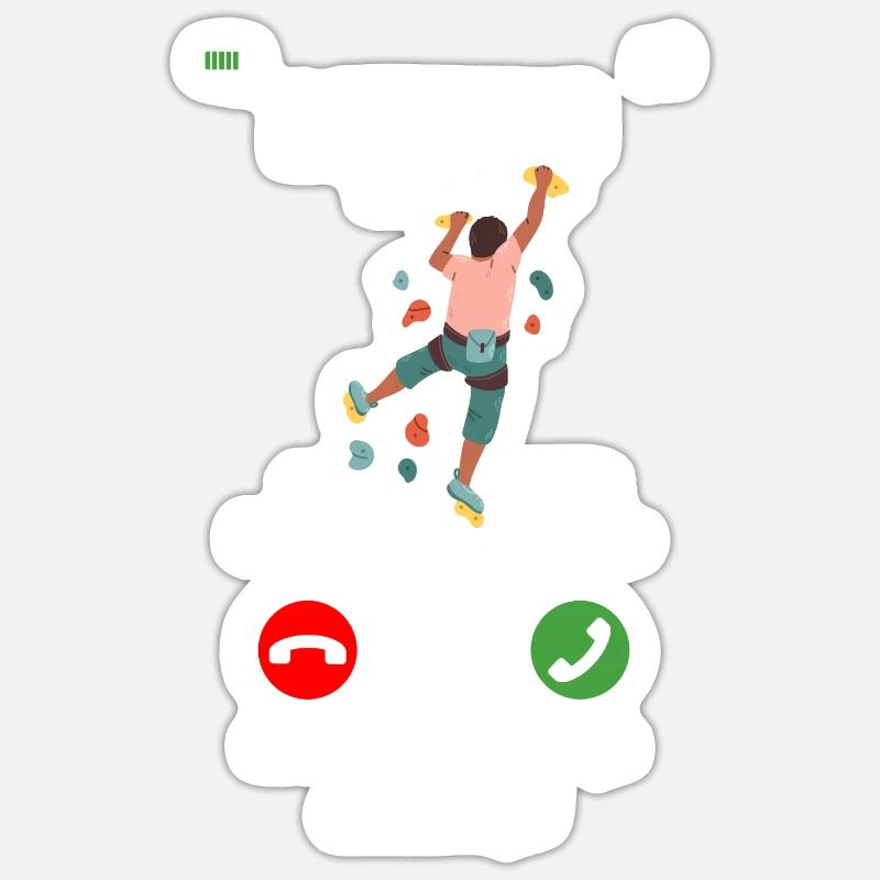L’escalade de bloc vous appelle - Sticker taille S (10 x 10 cm) - blanc mat