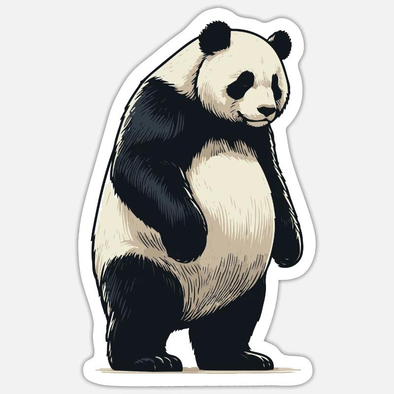 Panda - Sticker taille S (10 x 10 cm) - blanc mat