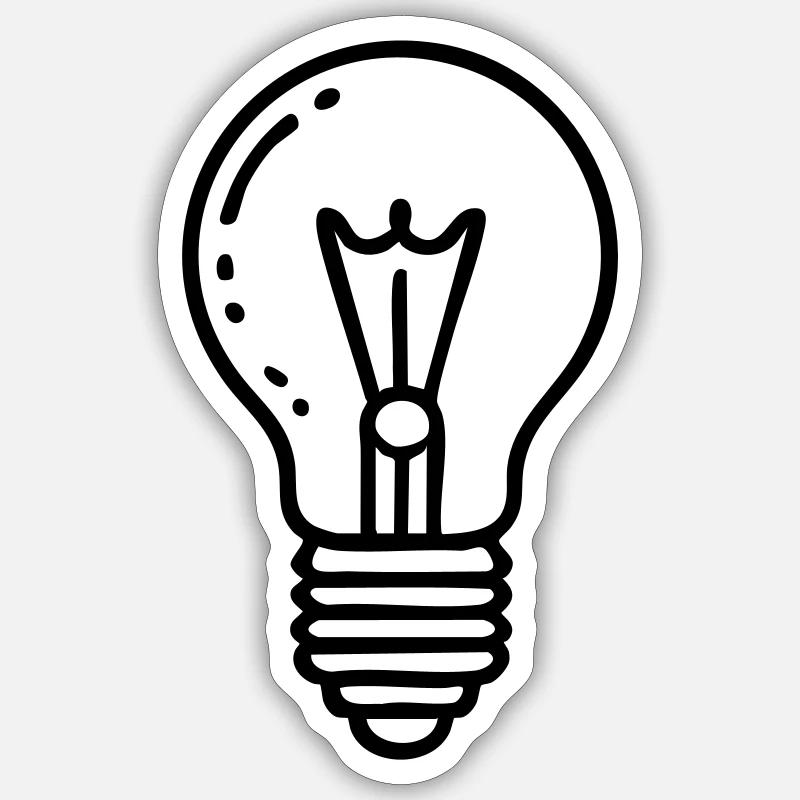 Light Bulb Idea - Sticker size S (10 x 10 cm) - white matte