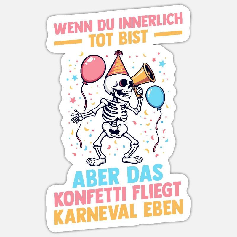 Costume de carnaval Carnaval - Sticker taille S (10 x 10 cm) - blanc mat