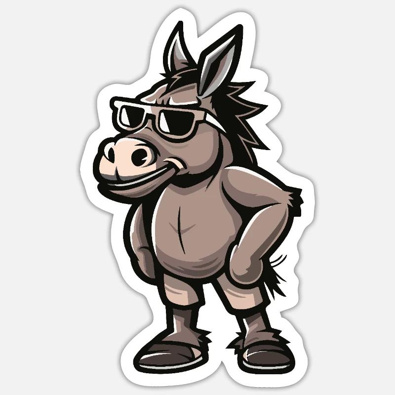 Donkey Cool Comic - Sticker size S (10 x 10 cm) - white matte