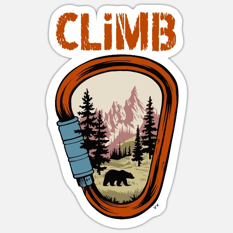 GRIMPEUR - Sticker taille S (10 x 10 cm) - blanc mat