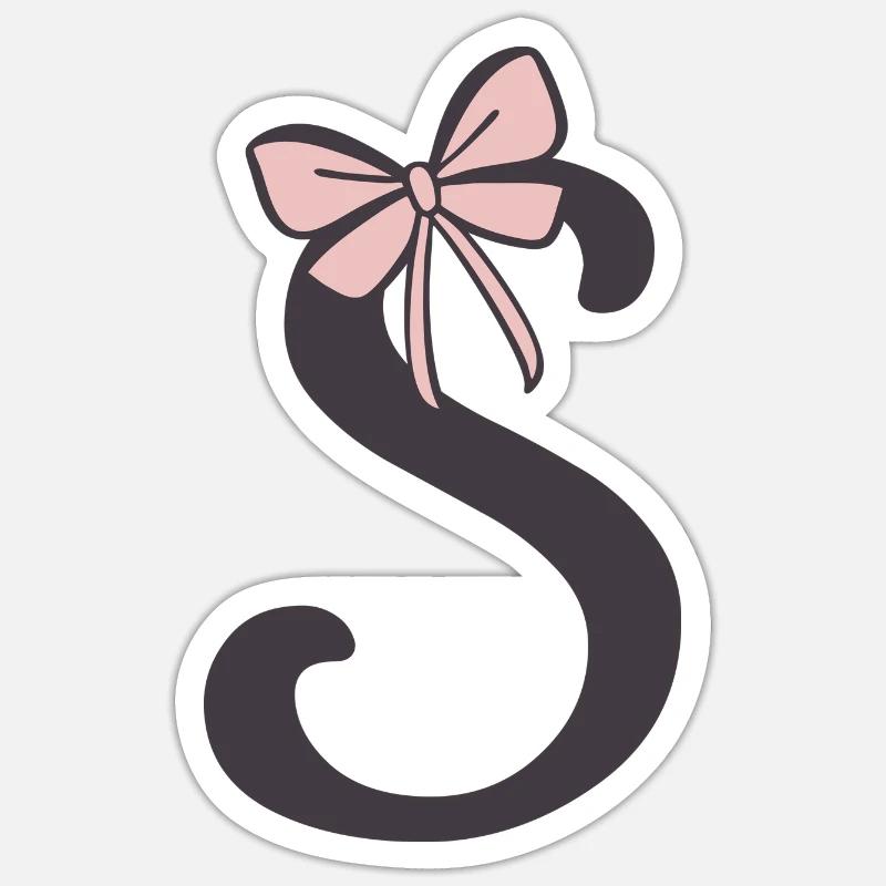 Ruban de la lettre initiale S - Sticker taille S (10 x 10 cm) - blanc mat